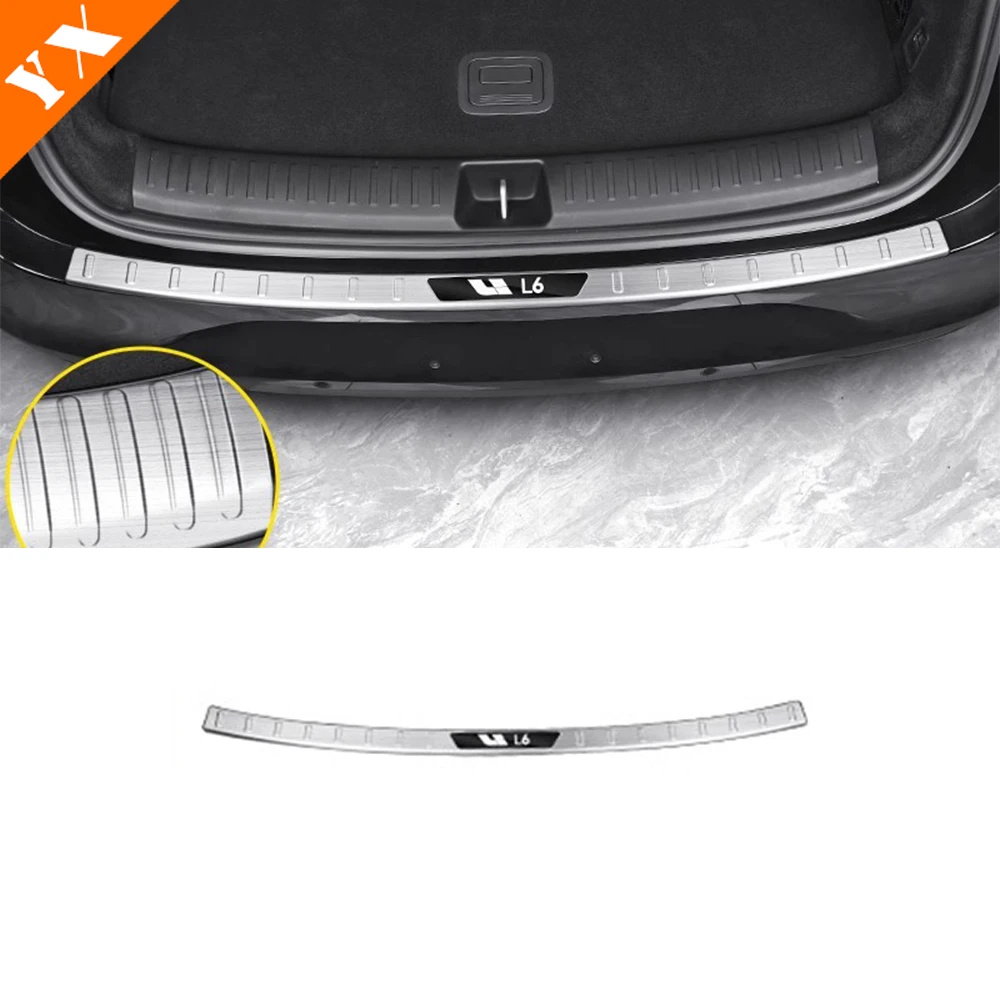 

For Li Xiang L6 Accessories 2024 2025 Stainless Black Silver Trim Car Rear Trunk Protector Plate Anti Hit/Dust sill Cover