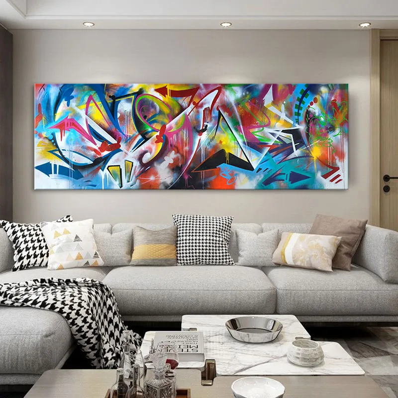 

Abstract Graffiti Art Canvas Painting Posters and Prints Modern Nordic Wall Art Pictures for Living Room and Home Decoration