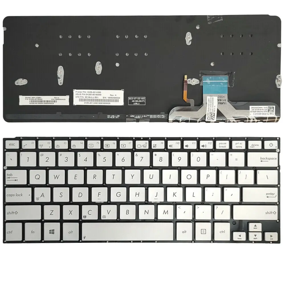 US Backlit Keyboard for ASUS UX301 UX301L UX301LA UX301LN UX301A Silver