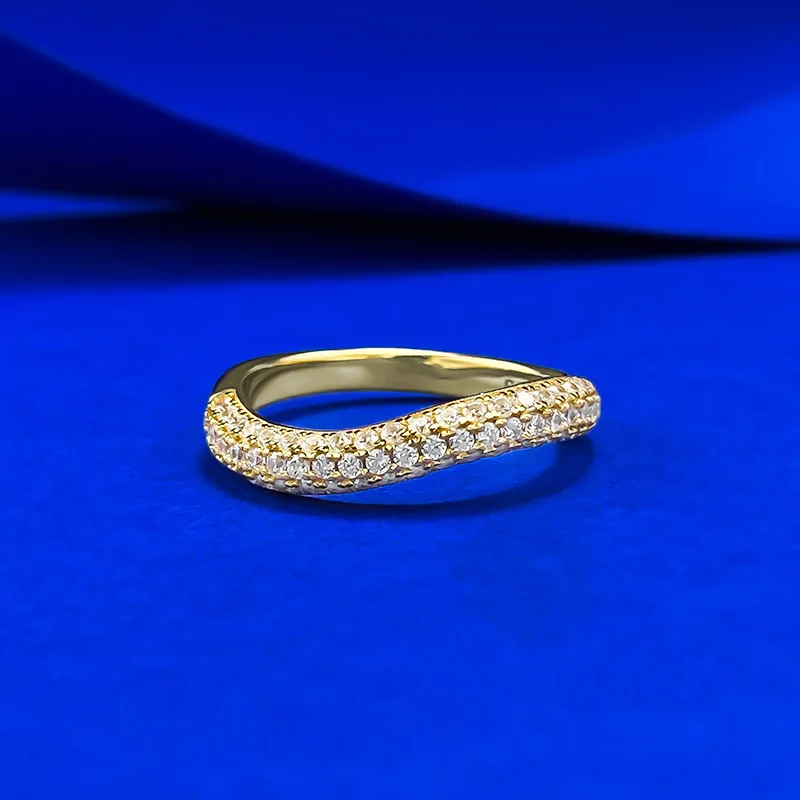 

Luxury Full High Carbon Diamond Women's Rings - Gold Plated Engagement Ring & Bridal Wedding Band Party Jewelry Gift