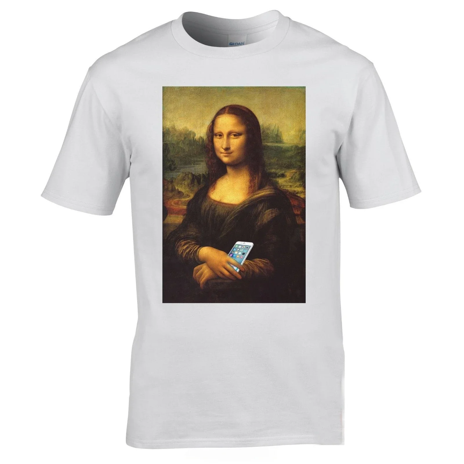 moda manga Mona Lisa Iphone Camiseta estetyczna Vaporwave Clasico Arte Camiseta moda bawełniana męska koszulka Tees Streetwear