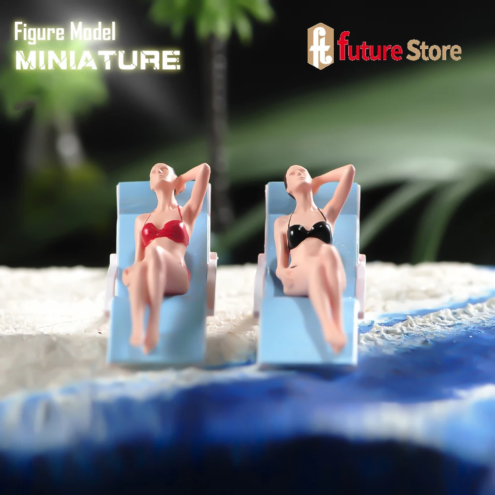 

ANT 3D Print 1/87 1/64 1/43 Bikini Girl and Recliners Painted Diorama Figure Model Miniature Creative PhotographyCars Vehicles