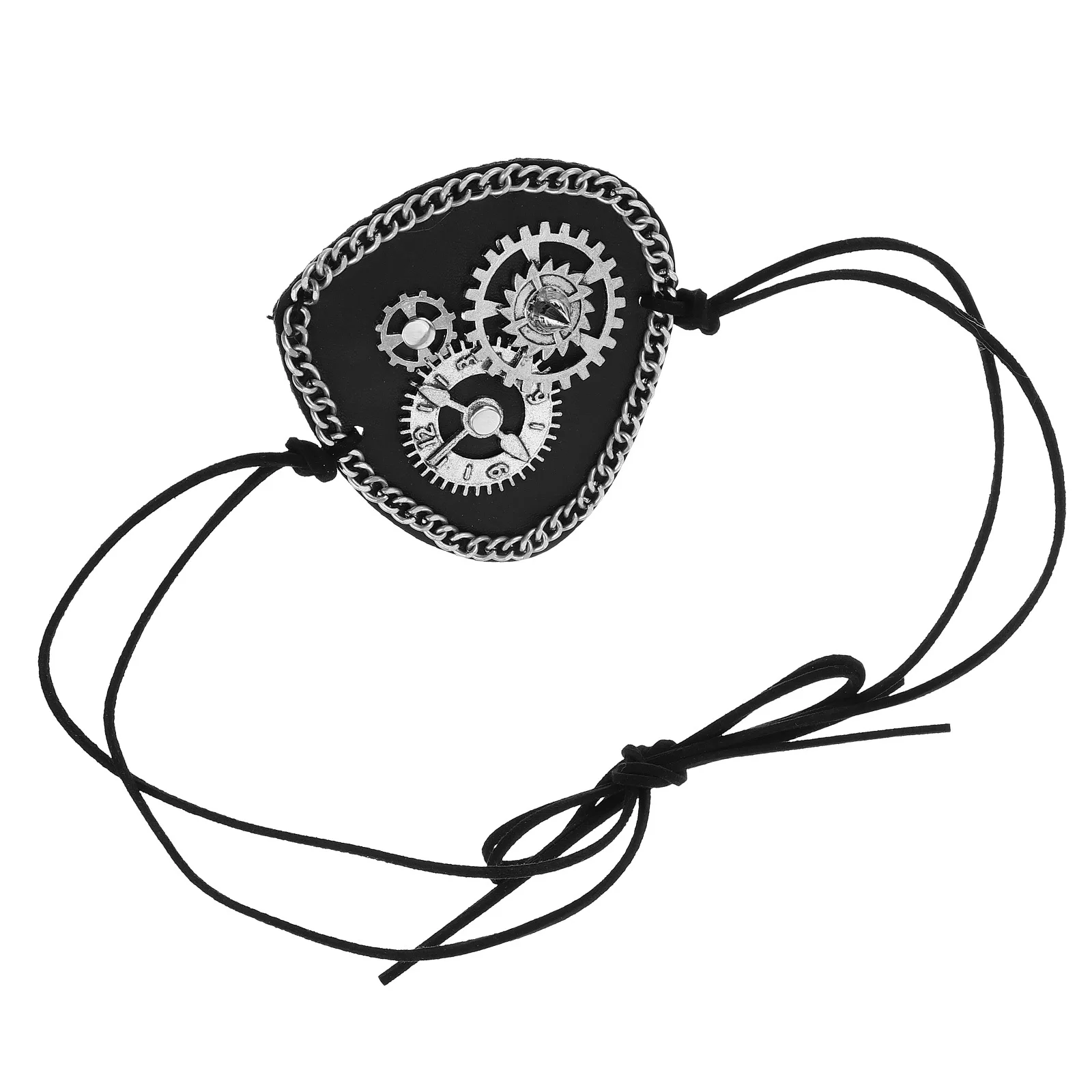 

Steampunk Rivets Eye Patch Black PU Masquerade Cosplay Photography Decoration Blindfold Vintage Pirate Style