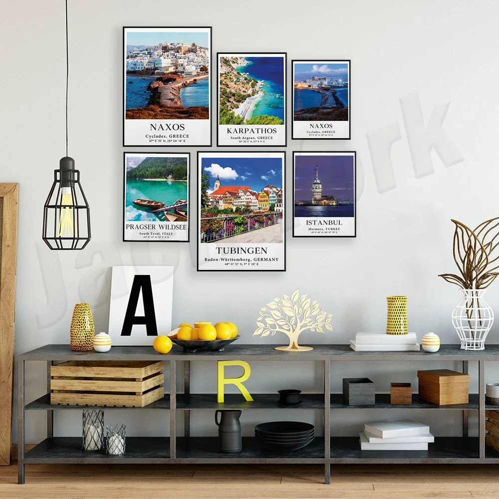 Istanbul, Brussels, Slovakia, Lille France, Edinburgh, Hungary, Monaco, Karpathos, Italy, Naxos, Tubingen Germany travel poster