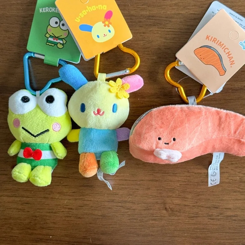 Sanrio Plush Doll Keychain Love Kno Daniels Sugarbunnies Mascot Usahanas Choco Keyring Bag Pendant Toy Doll Gift Kuromi Cinnamor view 4