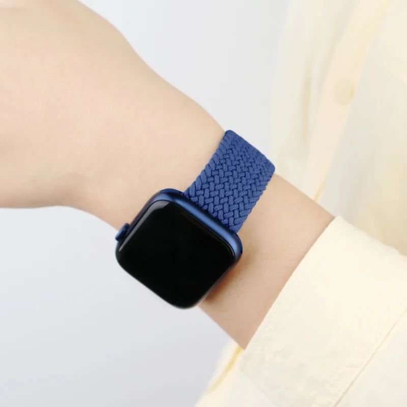 Geflochtenes Solo Loop Armband für Apple Watch 46mm 44mm 40mm 45mm 41mm 42mm Correa Armband iWatch Series 12 11 10 9 SE 8 7 6 5 – Detail 8