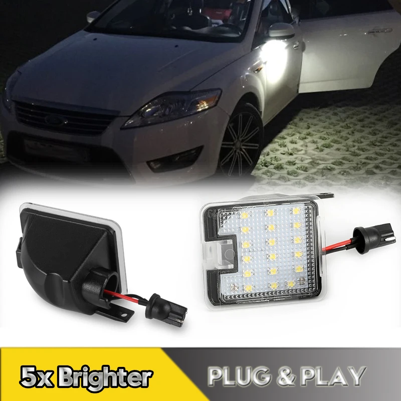 

2Pcs LED Under Mirror Light Peddle Lamps For Ford Focus Escape Mondeo S-Max C-Max Galaxy Car Accessories OEM#CV6Z13B374A