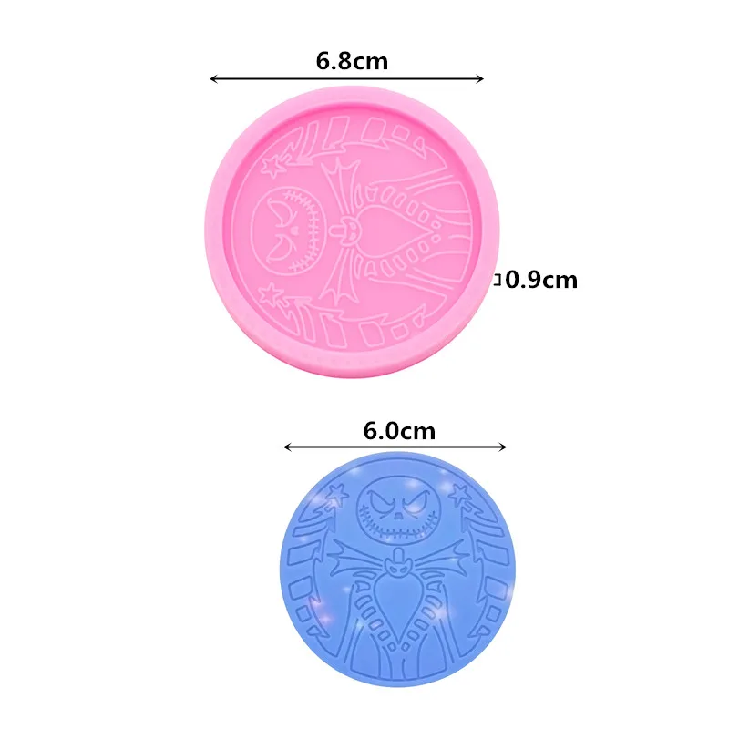 لامعة skellington كابوس قالب من السيليكون لصنع المجوهرات المفاتيح بوليمر كلاي شاكر قالب فندان الشوكولاته قالب من السيليكون