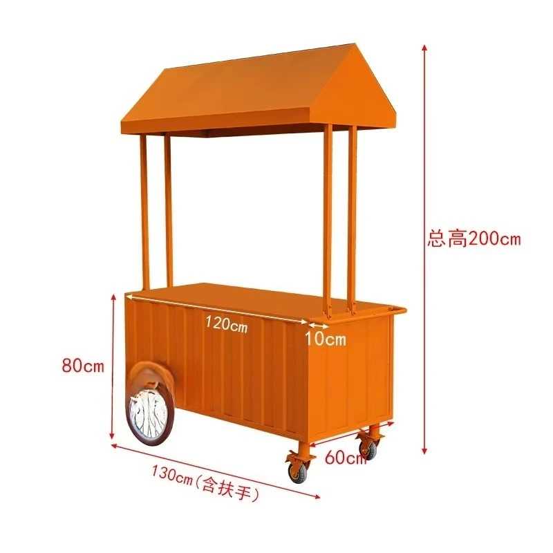 Stall cart Shelf market Night market Stall dining cart Hand push Multifunctional snack Mobile stall cart