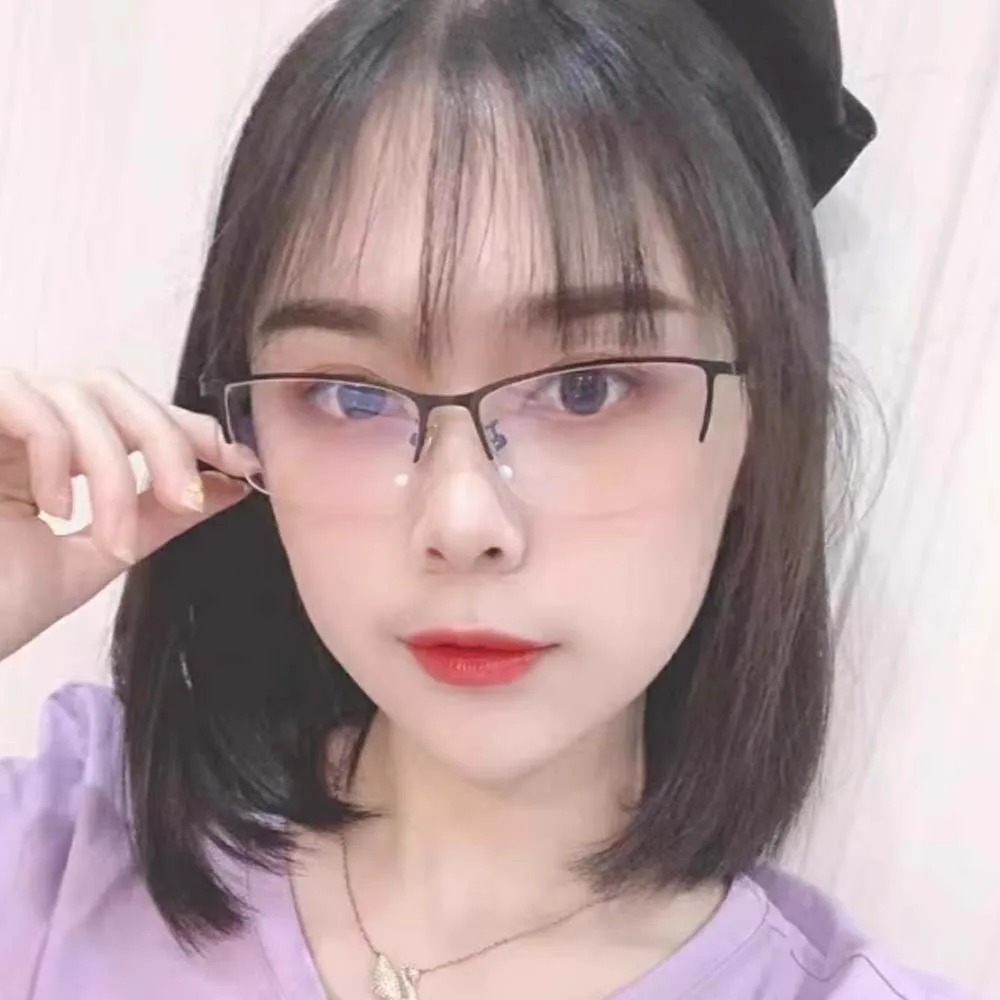 

Office Transparent Anti Blu-ray Glasses PC Alloy Half-frame Business Myopia Glasses Decorative HD Men Reading Eyewear Boss