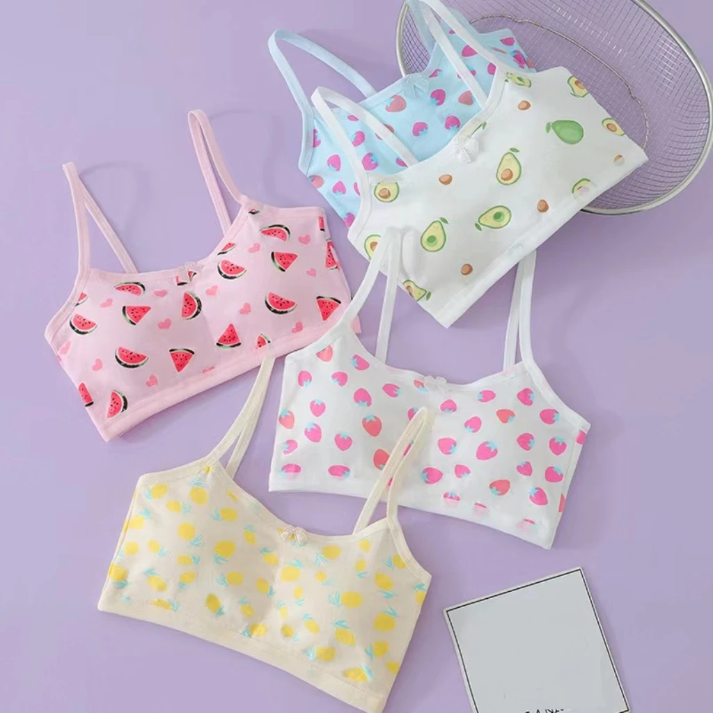 Girls' Development Period Underwear, Children's Student Tube Top, Girls' Camisole Vest, Pure Cotton Underwear, Thin for Puberty