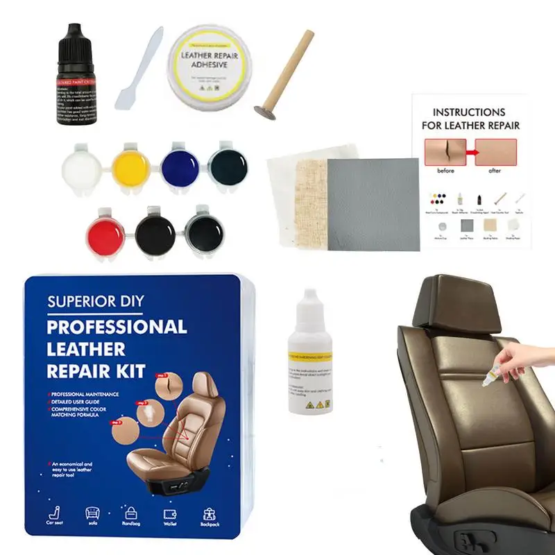 Car Leather Repair Kit Leather Interior Restore Kits 7 Colors Leather Repair Kit For Car Sofa Jacket Durable Seat Leather Repair