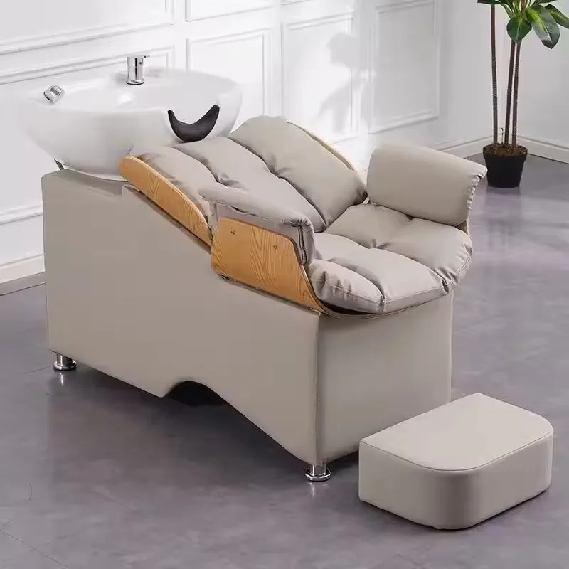 Modern Shampoo Chair with Ceramic Basin Hair Salon Bedroom Living Room Workshop-for Washing Hair High Quality