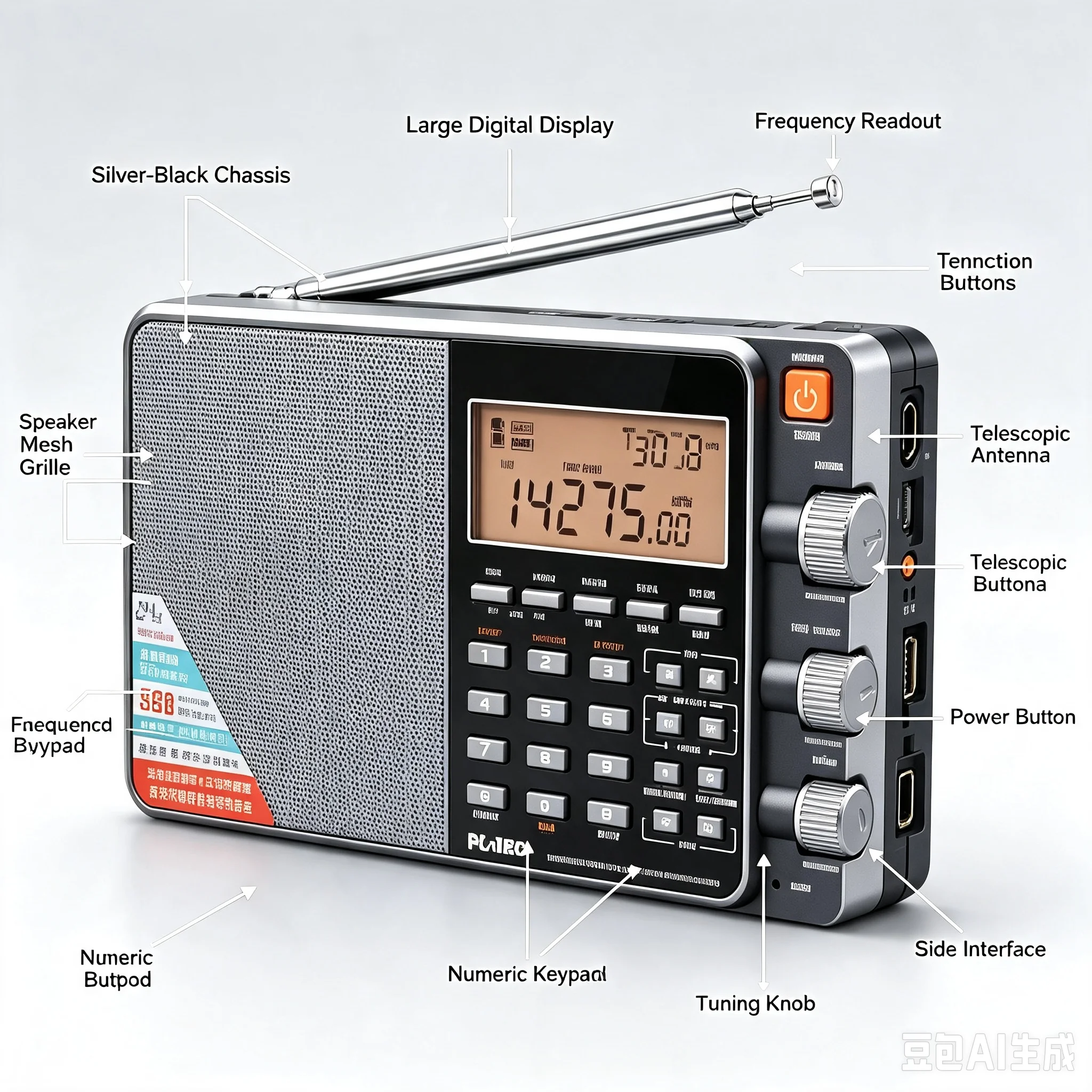 PL‑880 Portable Full‑Band Digital Tuning Radio Receiver, High‑Sensitivity SSB Amateur Radio with DSP Noise Reduction