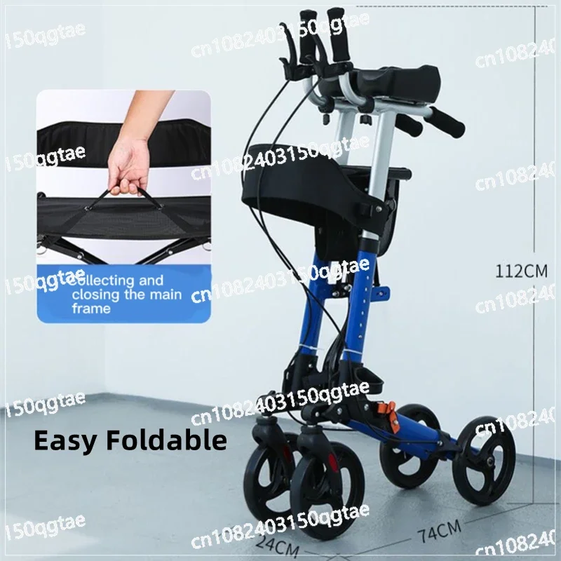 Elderly Patient Rehabilitation Walking Assist Rollator Walker Folding Pulley Walker Shopping Cart Mobility Aid With Arm Support