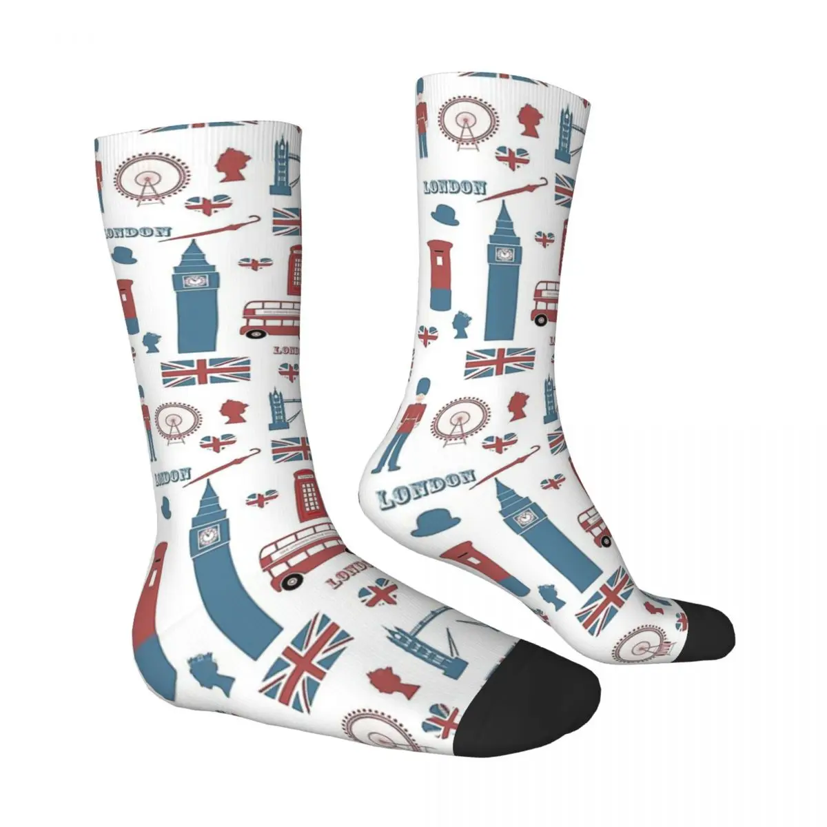 Bus London Icons Wallpaper Men Women Socks Windproof Novelty Spring Summer Autumn Winter Stockings Gift