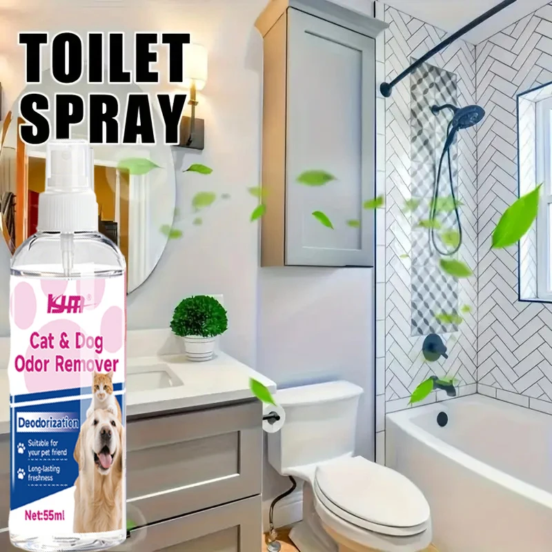 KJM-55ML Powerful Multi-Purpose Pet Odor Eliminator Spray Safe Deodorizer For Litter Box Kitchen Car Bathroom view 5