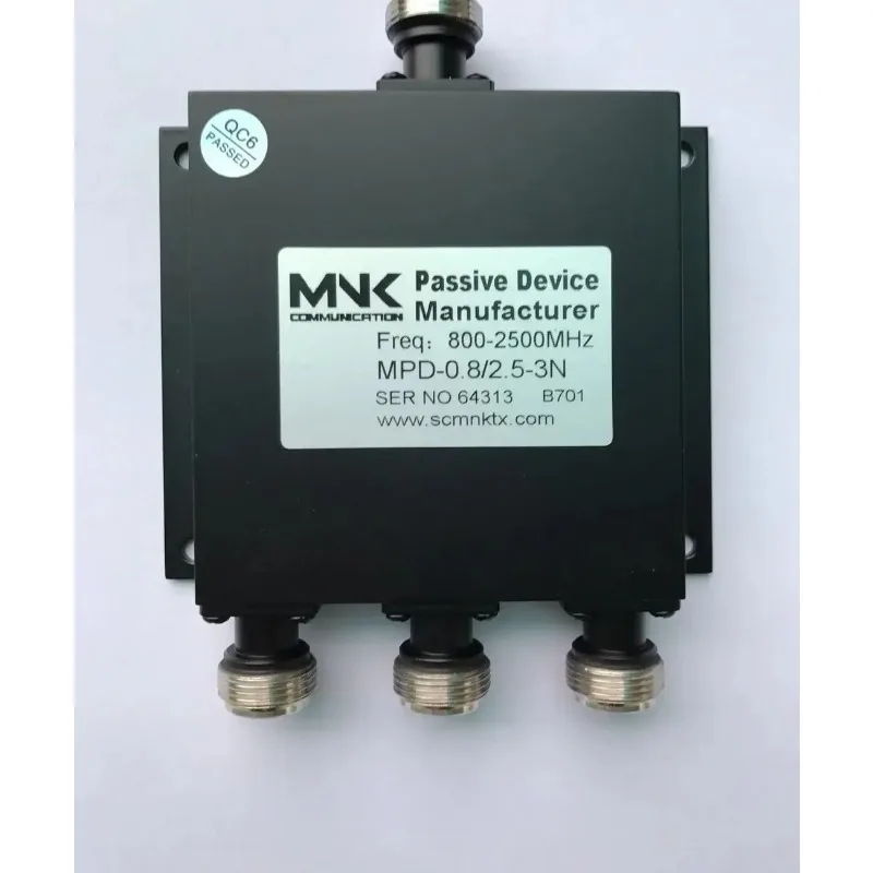 N-type 800-2500M50W RF Microstrip One Division Three Power Division GPS Power Distribution Combiner 0.8-2.5G