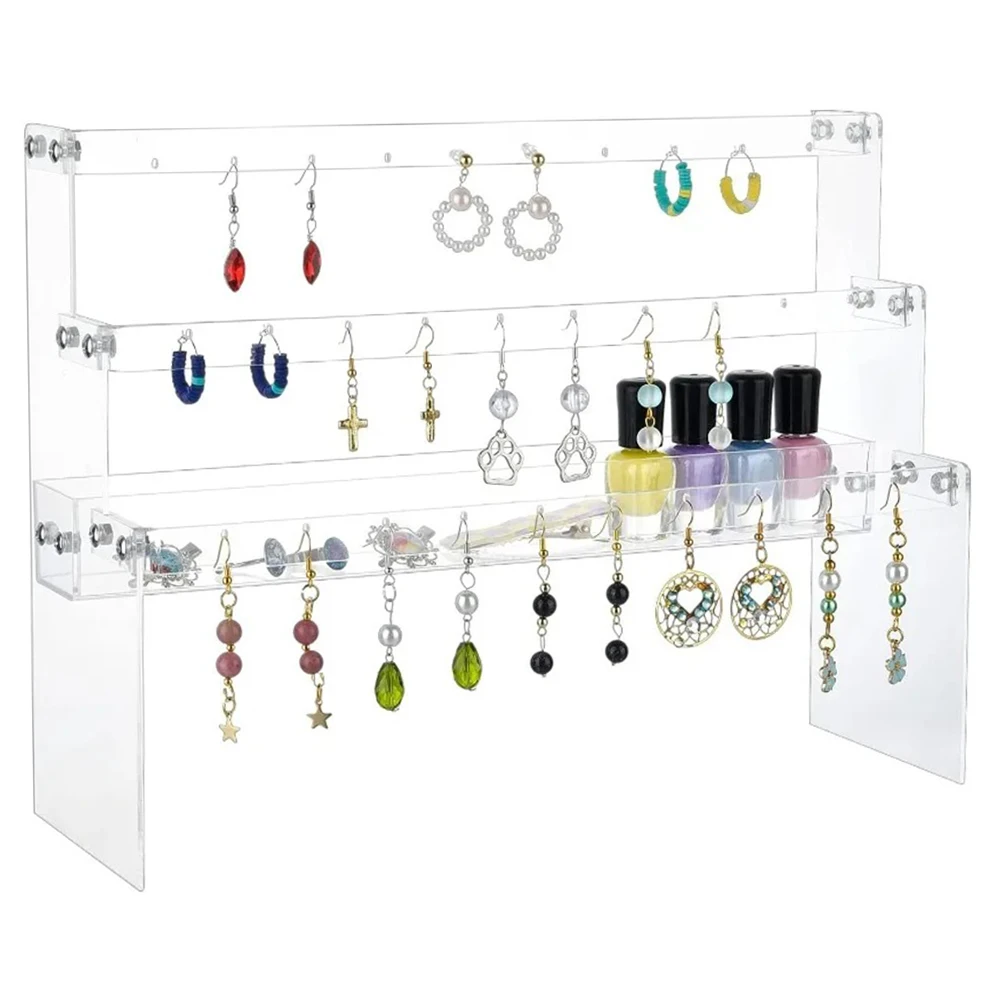 Jewelry Earring Display Stand Organizer Holder Earring Large Storage Display Stand Accessories Showcase Earrings 3 Tier