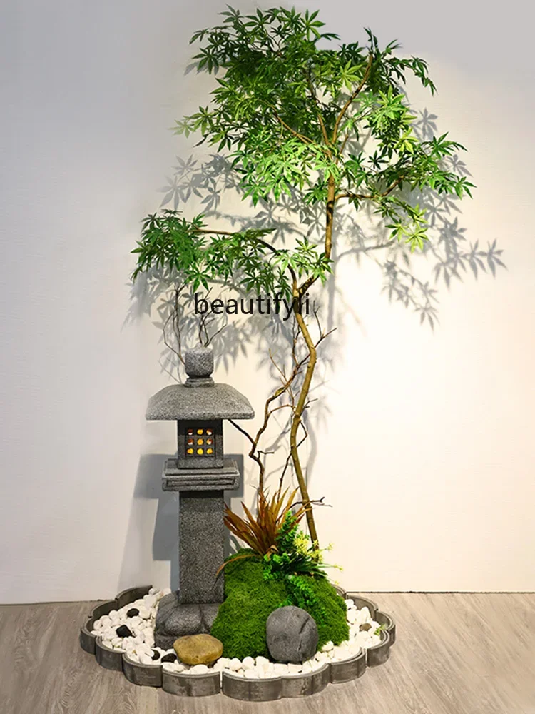 

Indoor simulation green plant maple tree landscape landscaping tea room courtyard zen fake tree floor ornament