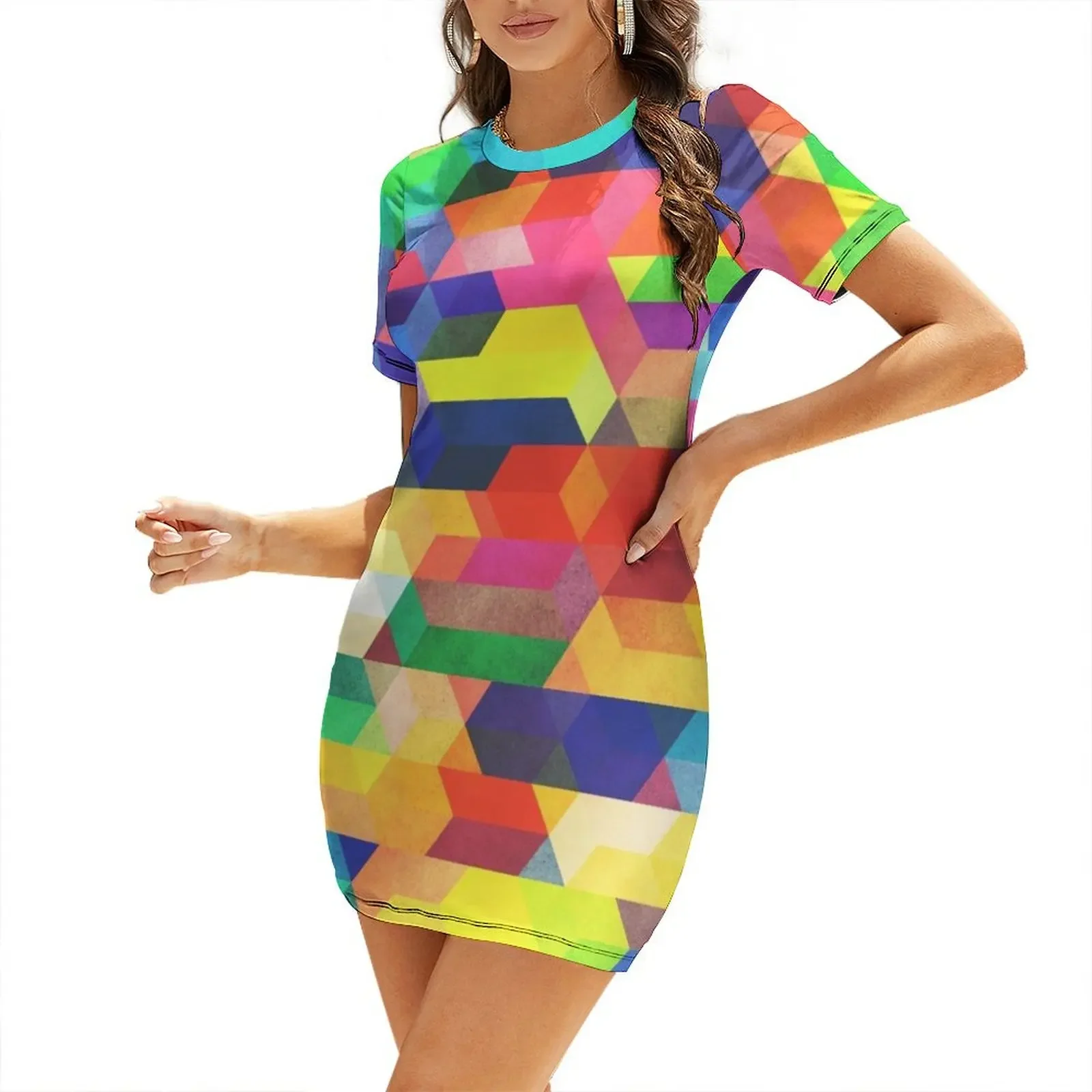 

Monolith Short-Sleeved Dress evening dresses women Woman dresses