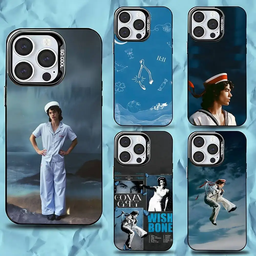 

C-Conan Gray Wishbone Phone Case For iPhone 17,16,15,14,13,12,11,Pro,Max,Plus,Mini,XS,SE Anti Fall Black Matte Hard Bumper