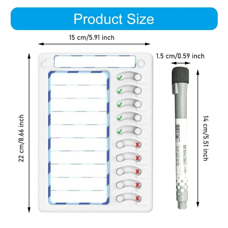 Pizarra lista verificación magnética, borrado en seco, tabla tareas, tabla rutina, herramienta para TDAH, tabla