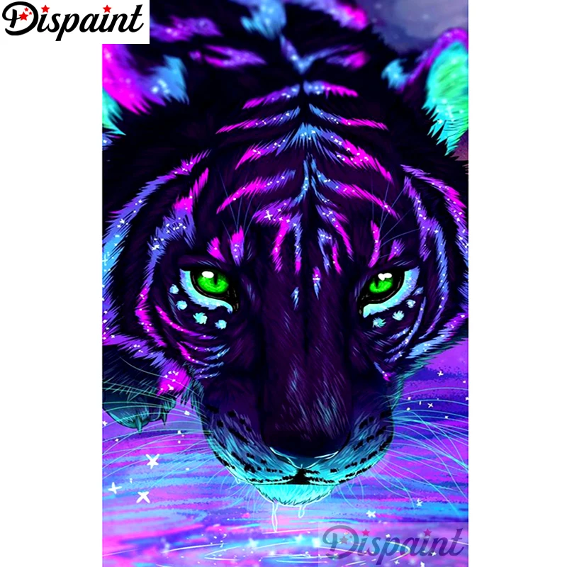 

Dispaint Full Square/Round Drill 5D DIY Diamond Painting "Color tiger" Embroidery Cross Stitch 3D Home Decor A10721