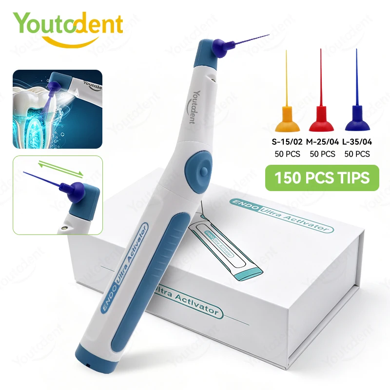 Activateur Endo LED Sans Fil à Ultrasons pour Irrigation des Canaux Radiculaires avec 150 Embouts pour Traitement Endodontique Dentaire