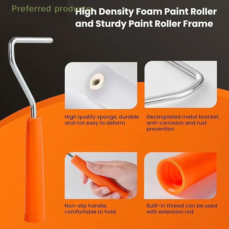 

2 Inch Small Paint Roller Kit High-Density Foam Paint Roller Paint Tray Liner For Wall Painting Mini paint roller Tools