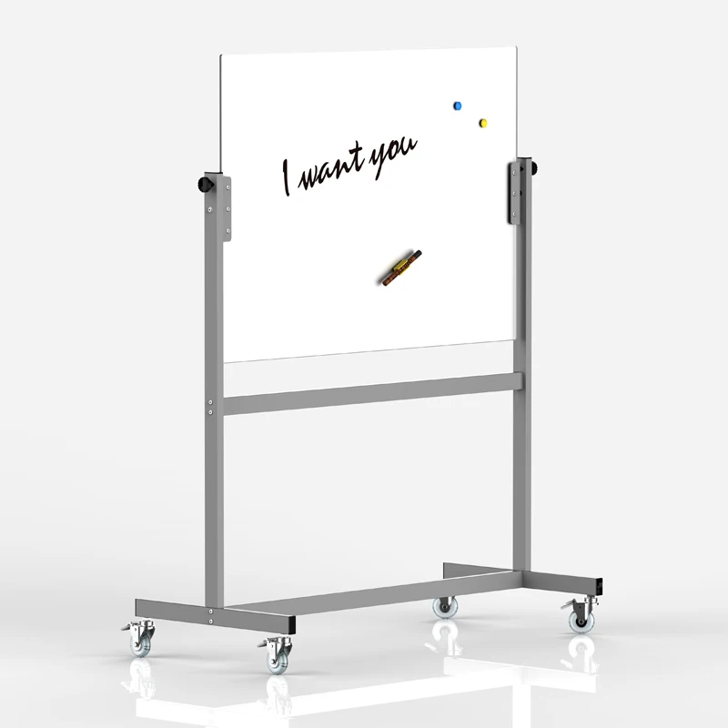 Double-sided reversing available customizable floor mobile suitable for office school magnetic whiteboard