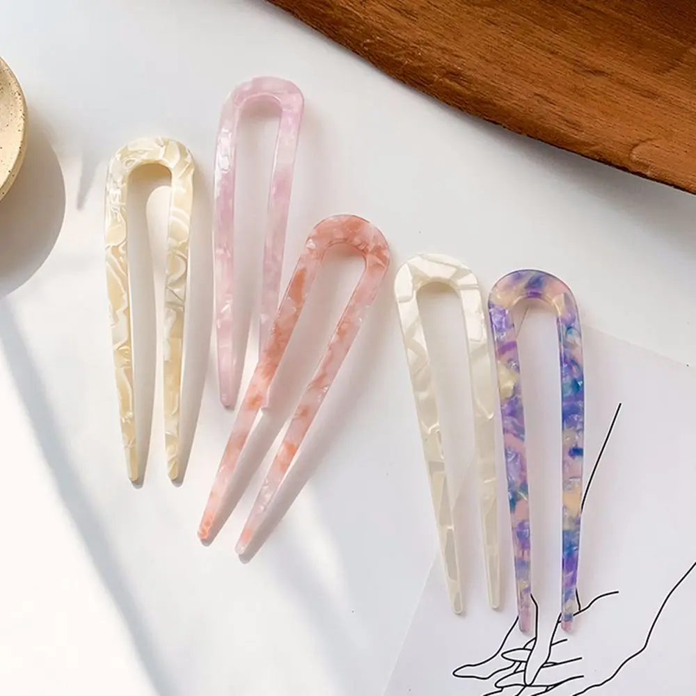 أدوات تصفيف الشعر صانع كعكة الفتيات خلات على شكل حرف U دبوس الشعر الإناث إكسسوارات الشعر الشطرنج عصا الشعر الكورية نمط أغطية الرأس #3