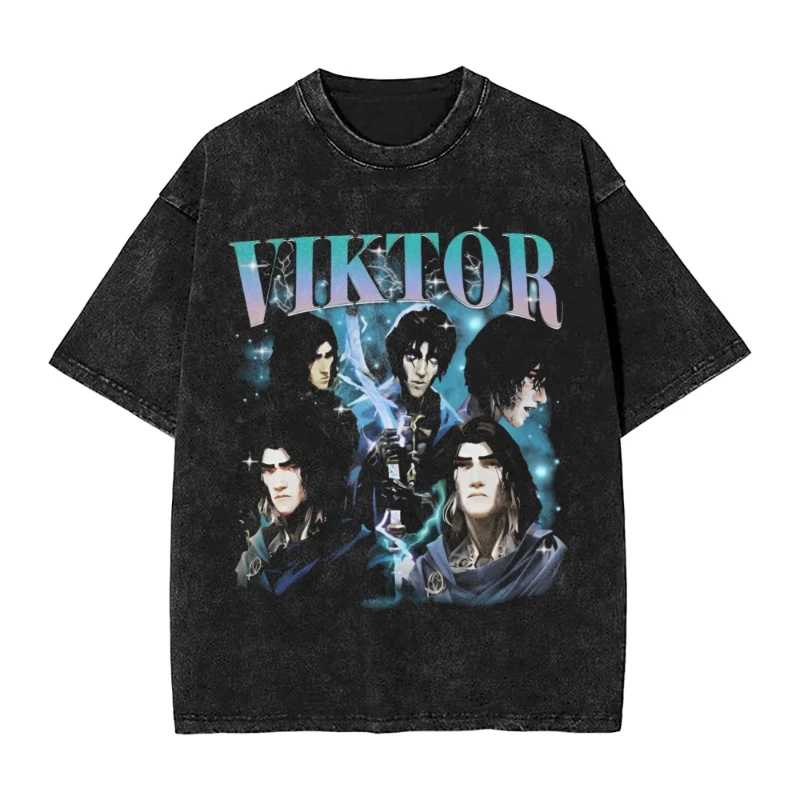 أنيمي غامض فيكتور المجد الإباضة الجرافيك غسلها تي شيرت الرجال Vintage تي شيرت عادية المتضخم تي شيرت Harajuku القمم #4