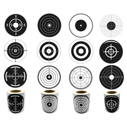 Preto e branco tiro alvo adesivo, adequado para tiro ao alvo de Air Pellet Gun, aço ou plástico BBs, 3 em, 200 PCs/rolo
