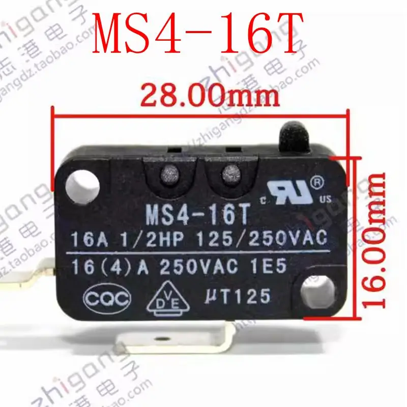 

MS4-16T 16A 250VAC Rice Cookers Micro Limit Switch Microswitches for MS4-16T Vacuum Cleaners Parts