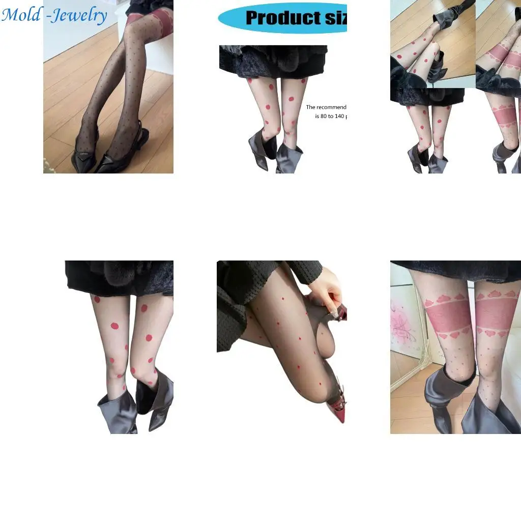 

69HB Women Control Top Tights Patterned Pantyhose Stockings Students Tights Pantyhose