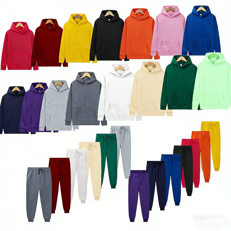 Sudaderas con Capucha de Color Sólido para Mujer, Primavera-Otoño, Tops Deportivos, Pantalones, Sudaderas, Moda Casual, Combinación Libre, Sudaderas con Capucha para Mujer