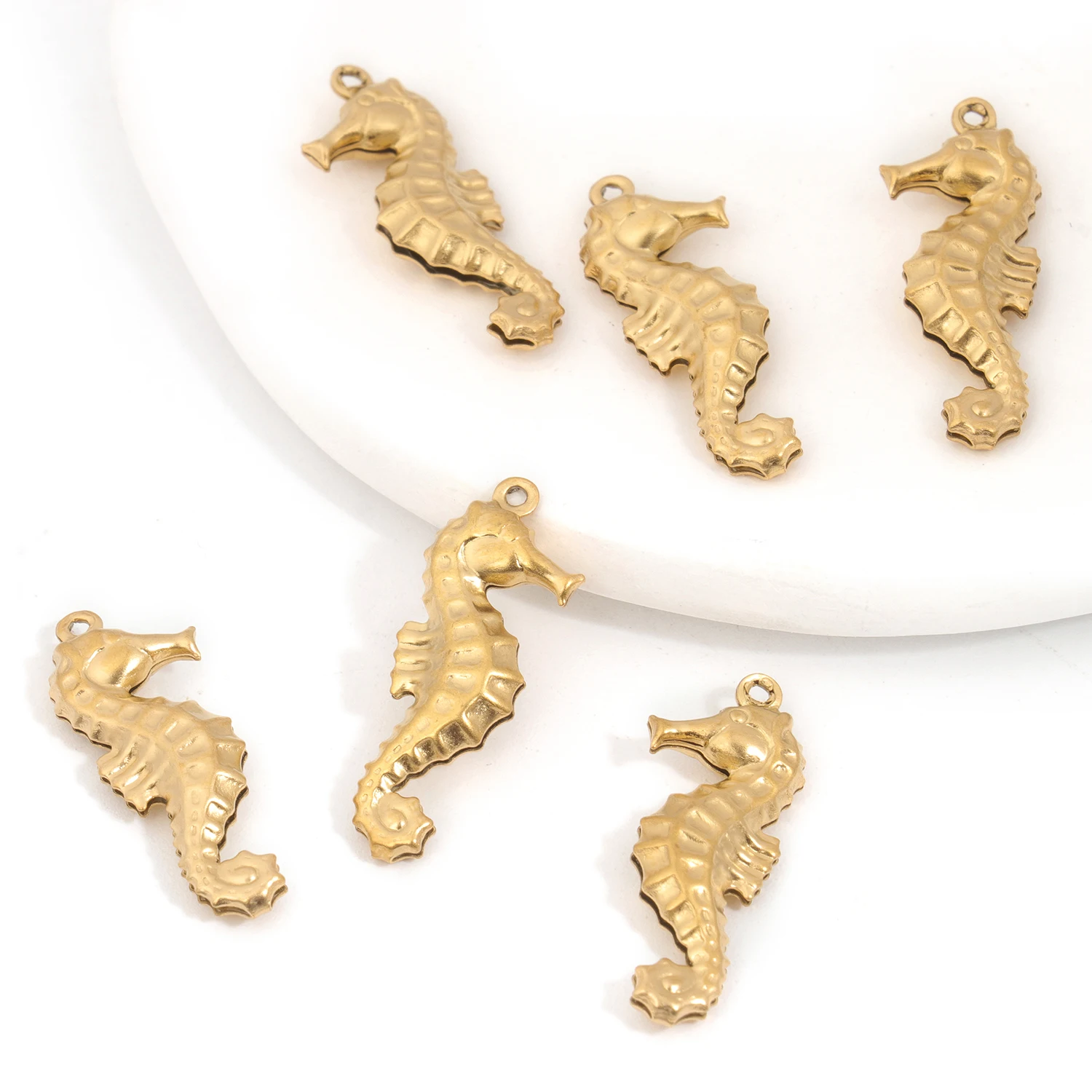 Stainless Steel Gold Color Seahorse Shape Sea Pendant Fashion Jewelry Making DIY Bracelets Earrings Necklaces Accessory ​Finding
