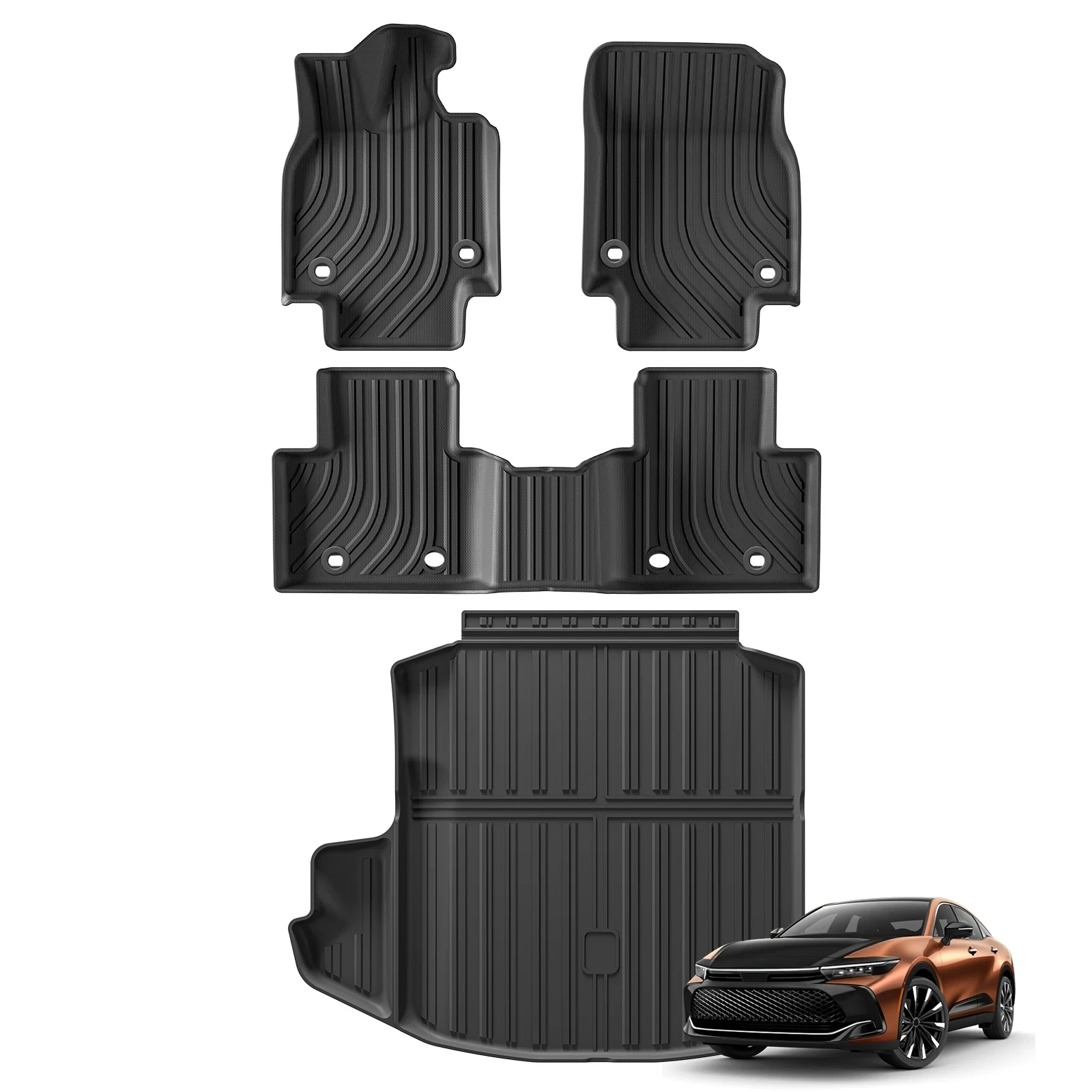 

Car Trunk Mat For Toyota Crown 2023 2024 TPE Foot Mats All Weather Waterproof Anti-Slip Rear Trunk Cargo Liner Anti Dirty Pad