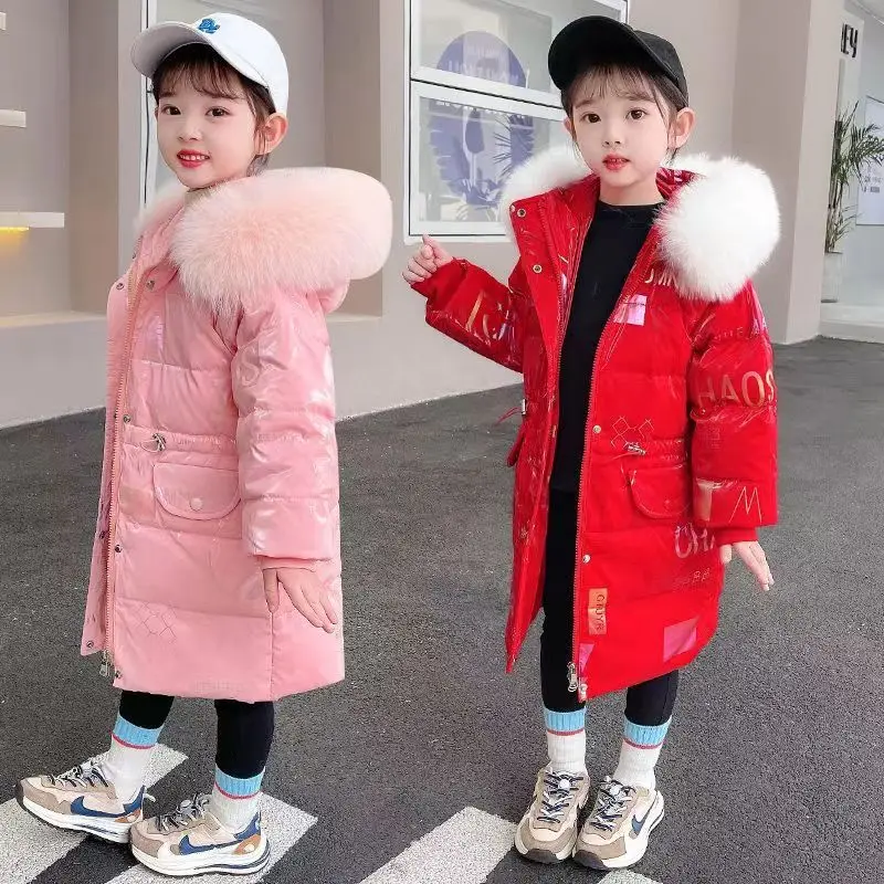 

Winter Jacket for Girls Coat Teen Kids Parka Snowsuit Fashion Bright Waterproof Outerwear Children's Clothing 6 8 10 12 14 Years