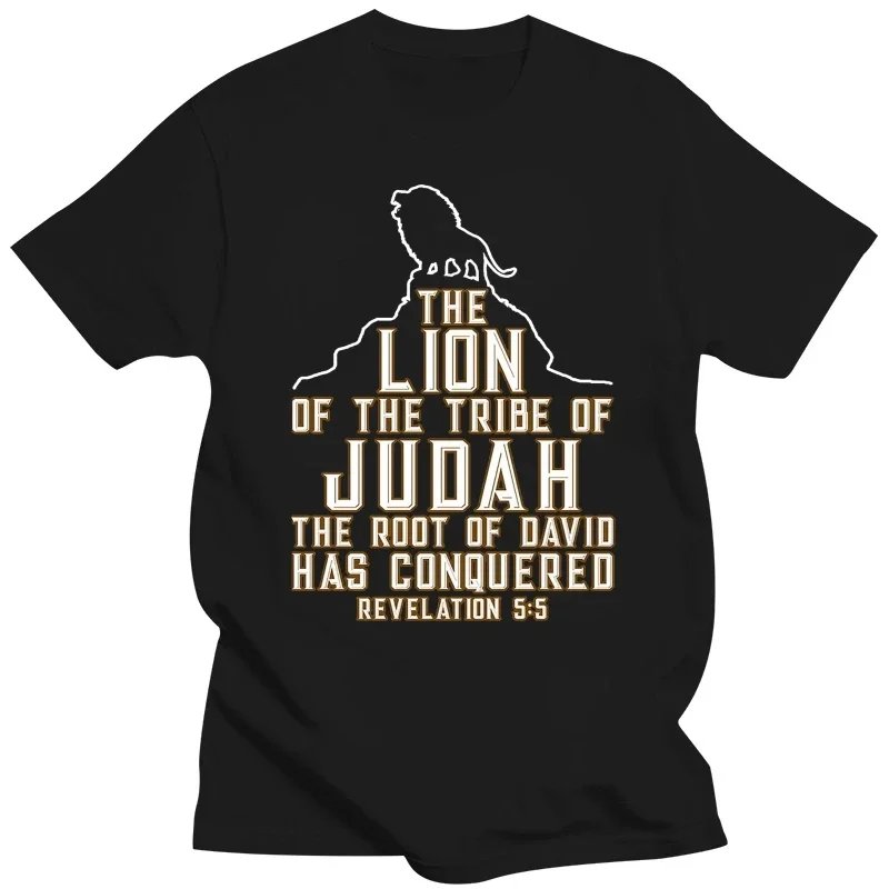 Judah yeni erkek gömleği hıristiyan kabile aslan İsa dini hediyeler Tees pamuk Harajuku erkekler üstleri Tee gömle kvintage