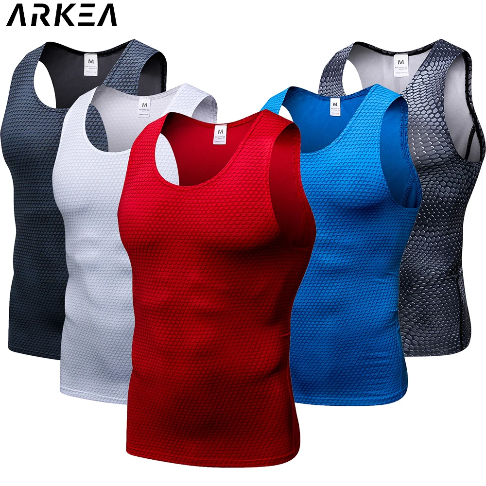 Men Compression Sport Skinny Vest Tight Base Layer Sleeveless T-Shirt Top Sweatshirt Fitness Sportwear Training top