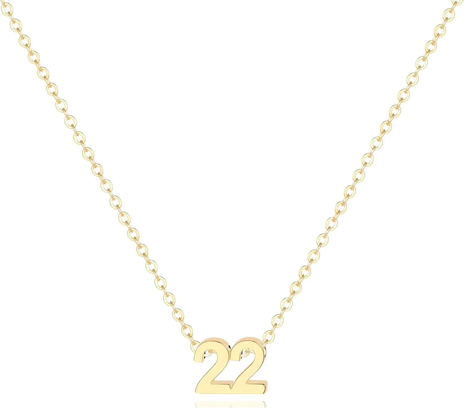 

Позолоченное 18-каратным золотом ожерелье с цифрой для женщин, ожерелье с счастливым числом, персонализированное украшение, подарок на день рождения