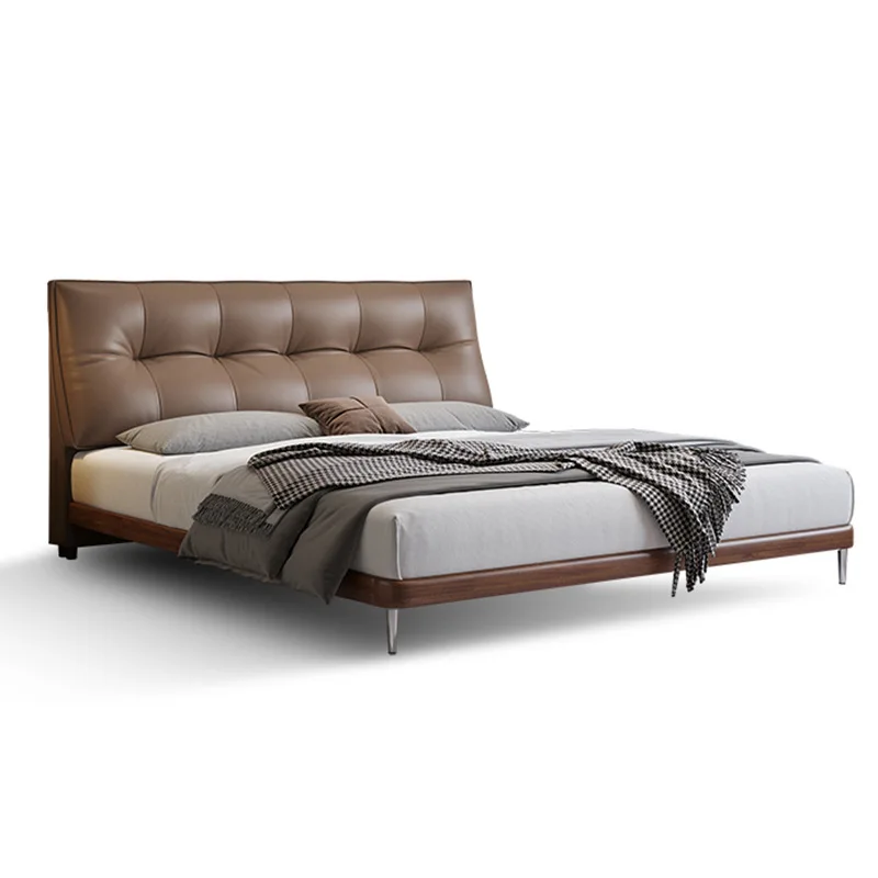 

Minimalist first leather bed, modern minimalist master bed