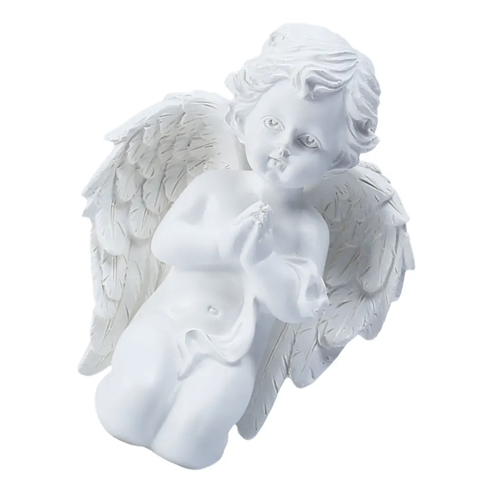 

1Pcs White Angel Decor Resin Craft Elegant Desktop Layout Supply Home Gift Resin Figurine Lovely Figurine Ornaments