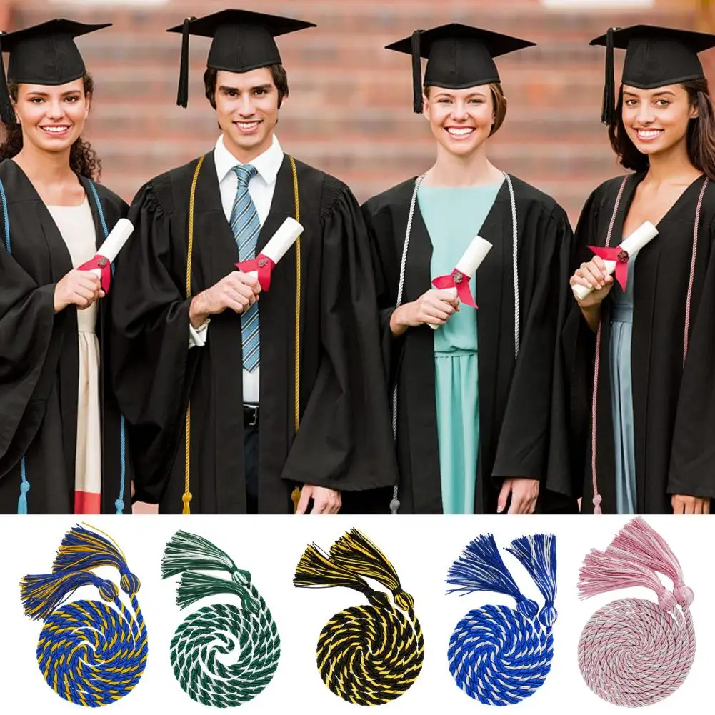 2026 Graduation Cord 5.6Ft Long Braided Cord Double Tassel Graduation Gown Cord for Graduation Ceremony Bachelor Master 95