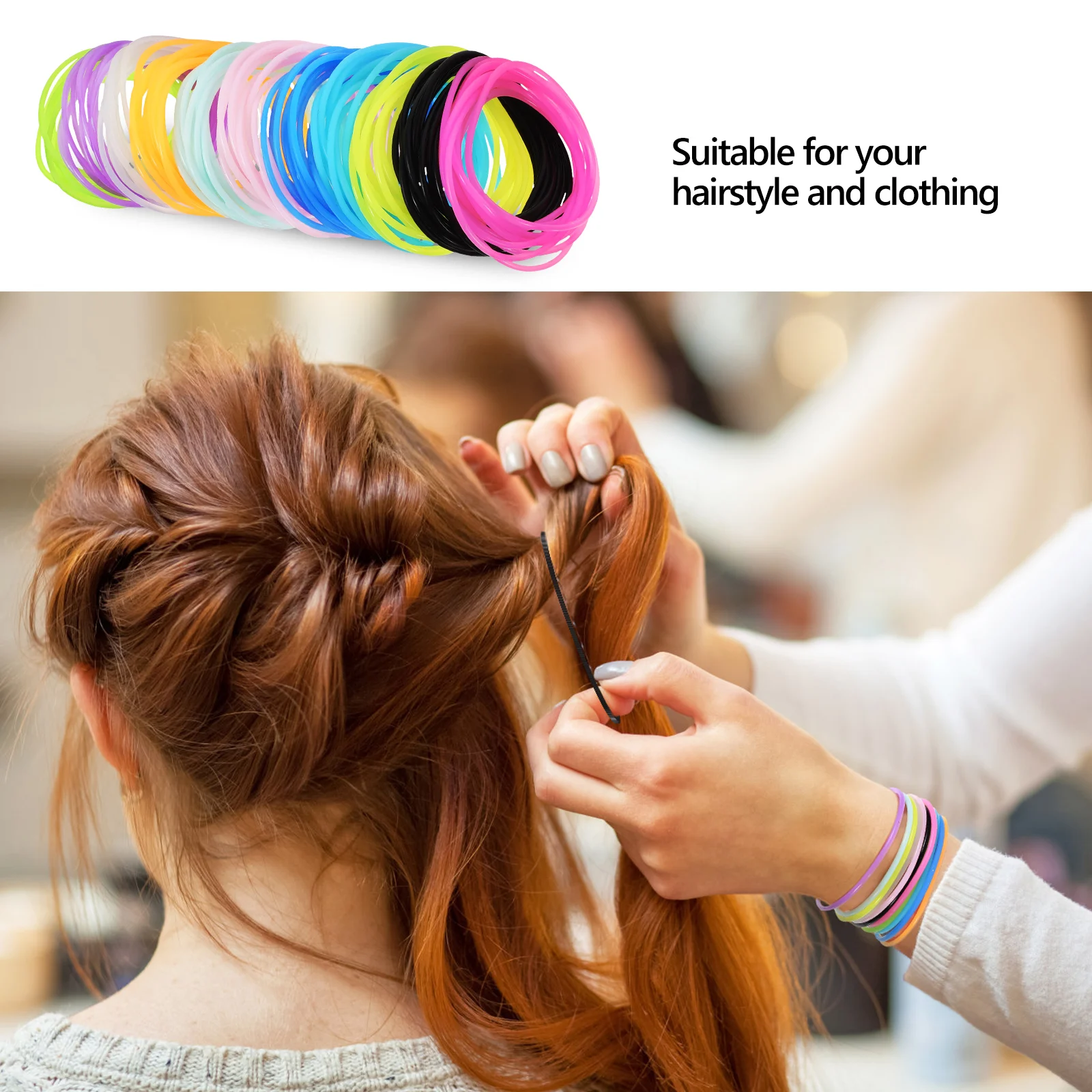 

150Pcs Vibrant Silicone Wristbands Jelly Bracelets For Makeup Hair Ties Women