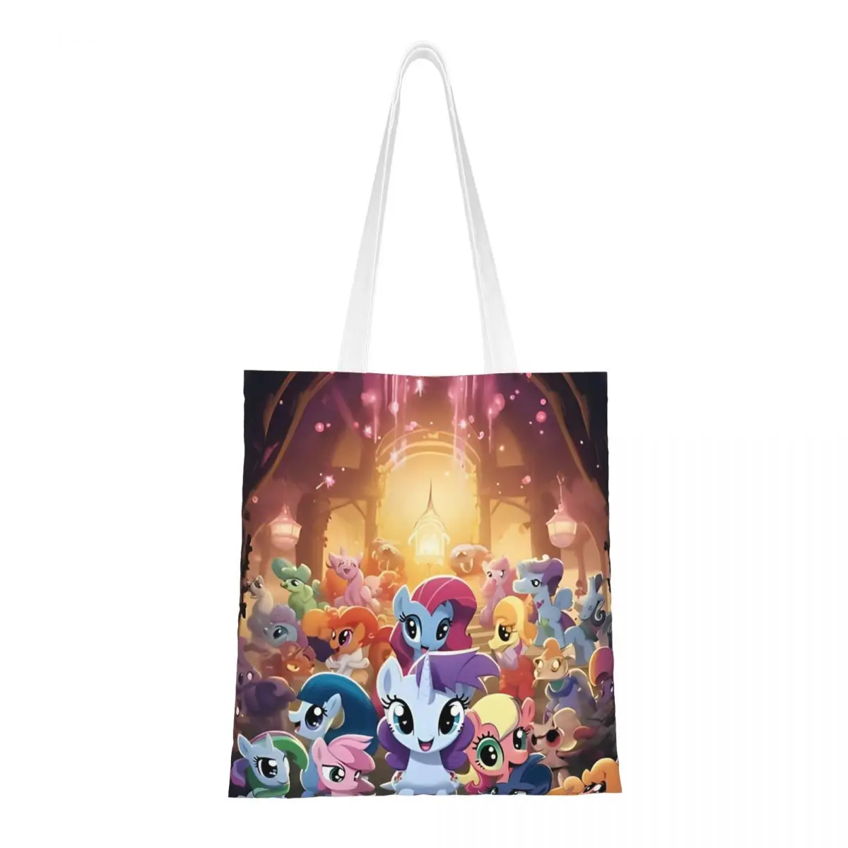 My Little Pony Magical Adventures Canvas Tote Handbag Shoulder Bags Reusable Shopper Bags for Women