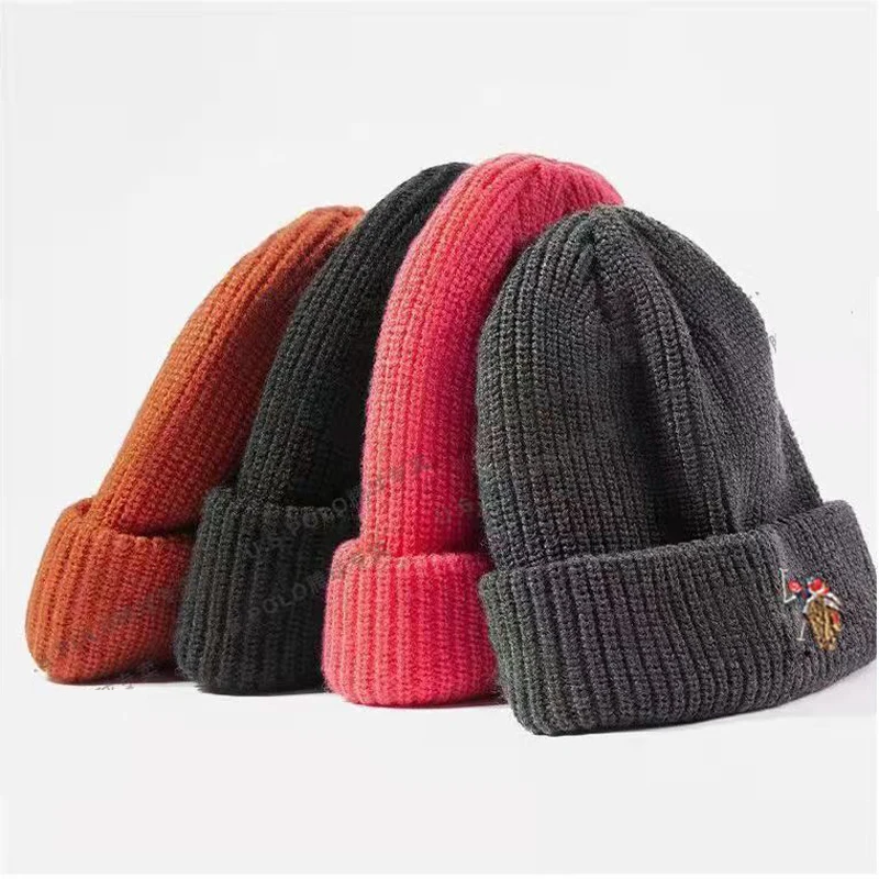 Marca POLO Paul, gorro cálido de invierno de alta calidad, gorro tejido para hombre, gorro grueso para mujer, gorro tejido para ciclismo