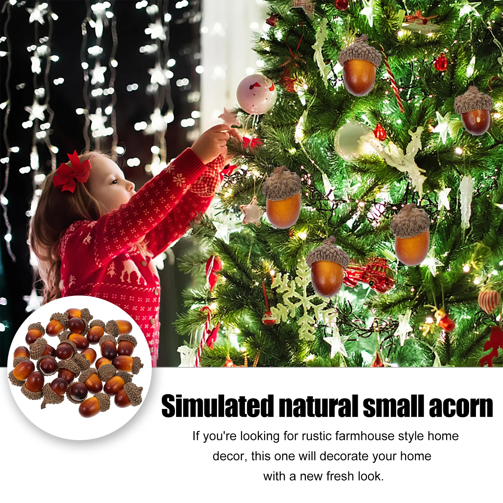 

25 Pcs Simulated Acorn Jewelry Fake Decor Decoration Decorative Acorns Crafts Ornaments Fall Dining Table for Home